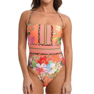 Sunshine 79 In A Trace Swimsuit Tropical Bandeau One Piece